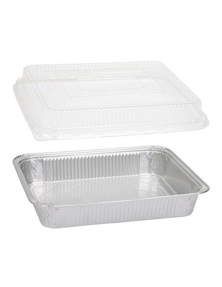 Pack Bandeja de Aluminio Rectangular + Tapa para Comida - Envío 24 h.