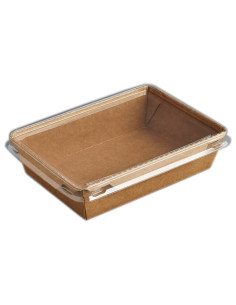 ▶️ Bandeja de papel 750cc + Tapa PET (400 uds) - Envases ecológicos