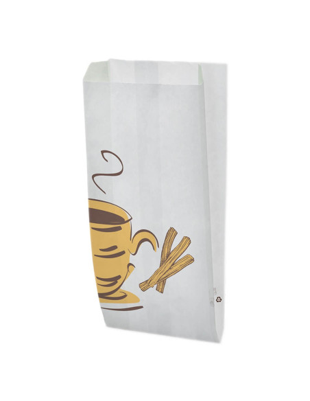 ▶️ Bolsa para churros antigrasa 18x32+5cm - Bolsa para churrería