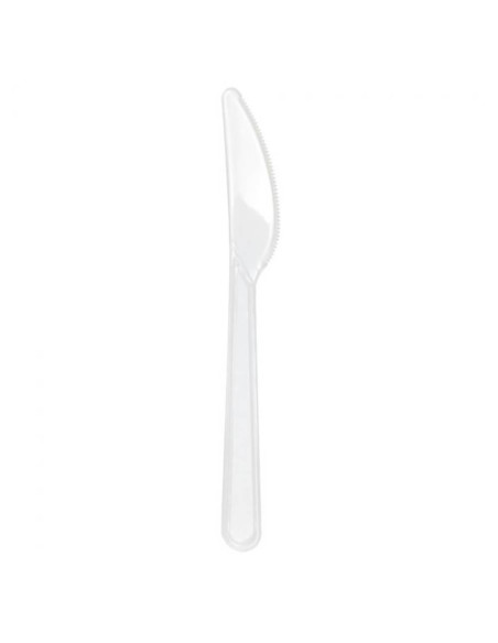 ▶️ Cuchillo transparente reciclable (50 Uds.) - Vajilla desechable