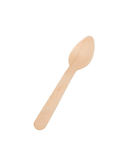 CUCHARILLA PARA POSTRE DE MADERA CON RECUBRIMIENTO 96 mm (100 UDS.)