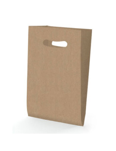 BOLSA ASA TROQUELADA KRAFT 24X40+10 cm. (250 Uds.)