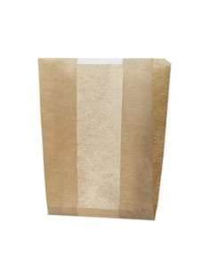 ✅ Bolsa Papel Kraft con Ventana 18X32+6 cm. - Envío 24h