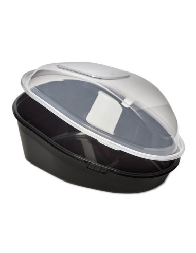 ▶︎ Envase para pollo negro con tapa 242X181X112 mm. (90 Uds.)