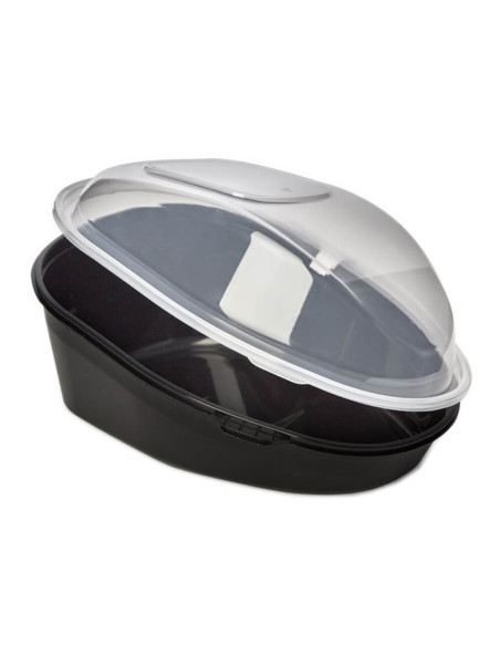▶︎ Embalagem para frango preto com tampa 242X181X112 mm. (90 Unidades)