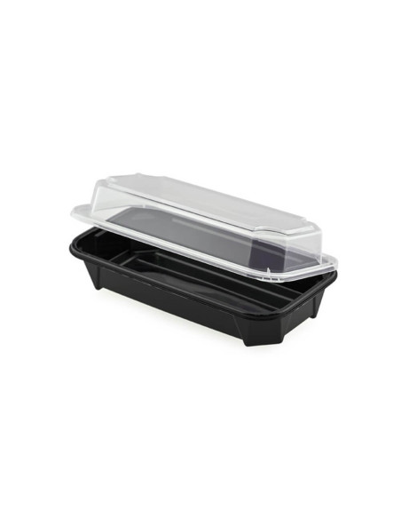 ▶︎ Bandeja sushi + Tapa 160X82X28 mm. (540 Uds.)