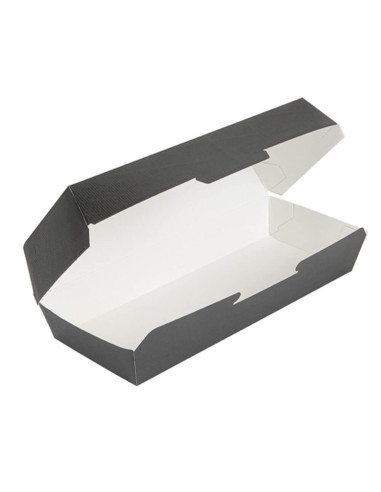 ▷ Caixa para sanduíche preta 26,5X12,2X7 cm. – Entrega em 24h.