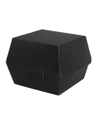 ▷ Caja hamburguesa cartón negra 13X12,5X9 cm. – Envío 24h.