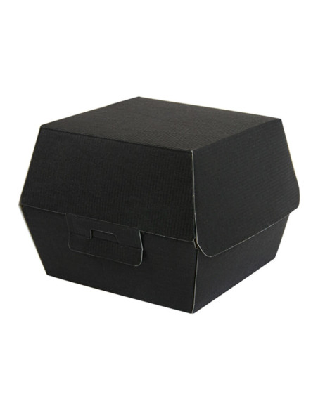 ▷ Caja hamburguesa cartón negra 13X12,5X9 cm. – Envío 24h.