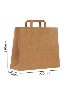 ▷ Bolsa de Papel Con Asas Kraft 22X10X29 cm - Envío 24h. 2