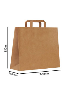 BOLSA DE PAPEL CON ASAS KRAFT 32X16X35 cm. (250 Uds.) 2