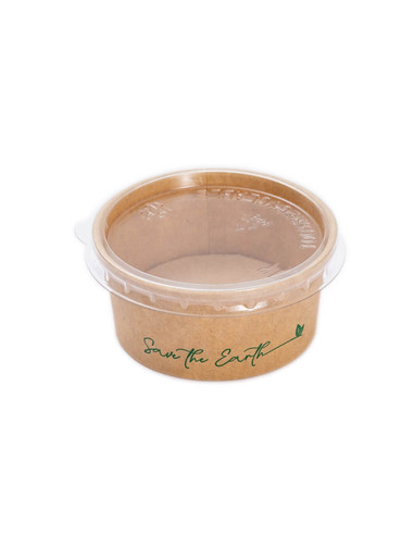 ▷ Salsero de Cartón Kraft 60 ml / 2 OZ + Tapa – Envío 24h.
