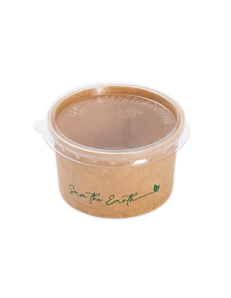 ▷ Salsero de Cartón Kraft 90 ml / 3 OZ + Tapa – Envío 24h.