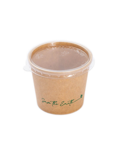 ▷ Salsero de Cartón Kraft 120 ml / 4 OZ + Tapa – Envío 24h.