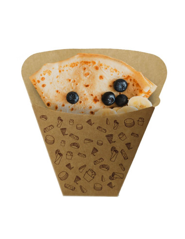 ▷ Cone de Cartão para Crepes 145x190x65 mm - Envio em 24h.