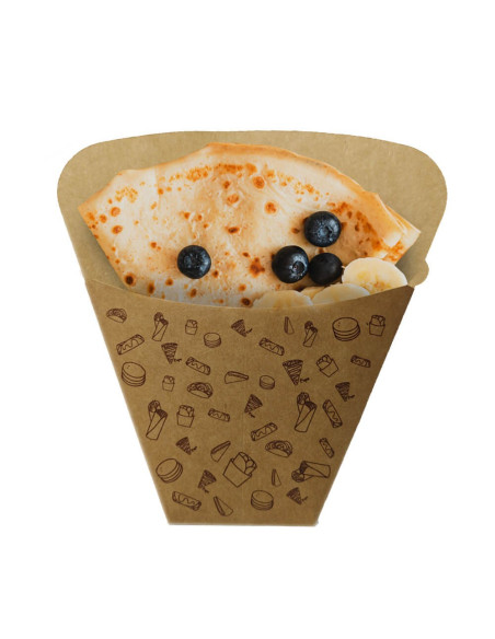 ▷ Cono Cartón para Crepes 145x190x65 mm - Envío 24h.