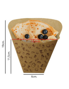 ▷ Cono Cartón para Crepes 145x190x65 mm - Envío 24h. 2