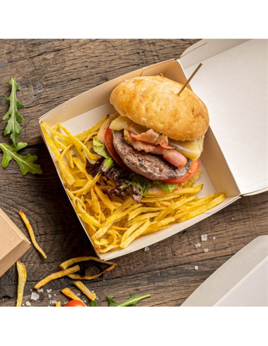 ▷ Caja Hamburguesa Cartón Ancha 17,6x16,8x7,8 cm. - Envío 24h. ✅✅