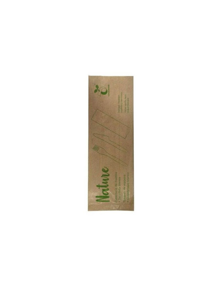 ▷ Conjunto de talheres de madeira (garfo + faca + guardanapo) descartáveis - Envio gratuito em 24 horas.