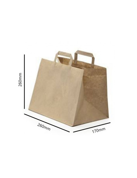 ▷ Bolsa de Papel Kraft con Asas 26X17X26 cm. - Envío 24h.