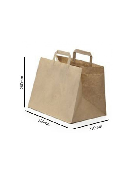 ▷ Sacola de Papel Kraft com Alças 32X21X26 cm - Envio em 24h.