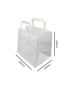 ▷ Bolsa de Papel con Asas Blanca 32X22X25 cm - Envío 24h. 2