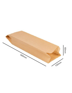▶️Bolsa para Pan de papel bio Kraft (15X56+6cm) - Bolsas de panadería 2
