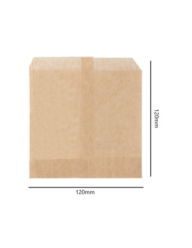 ▷ Bolsa Kraft antigrasa 12x12 cm. - Envío 24h.