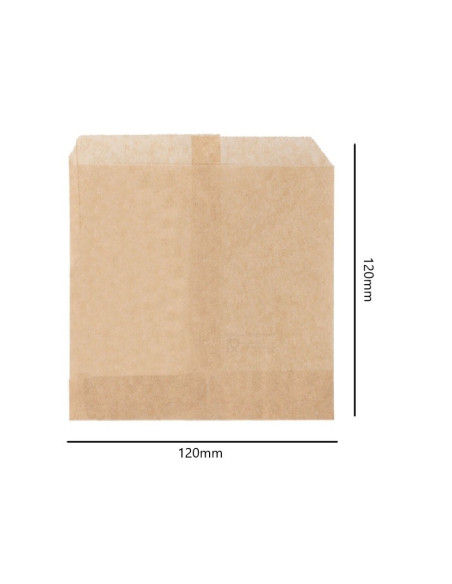 ▷ Saco Kraft anti-gordura 12x12 cm. - Entrega em 24h.