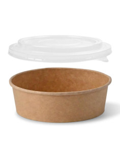 ✅ Pack Ensaladera de Papel Kraft 500 cc + TAPA - Envío Gratuito 24h.