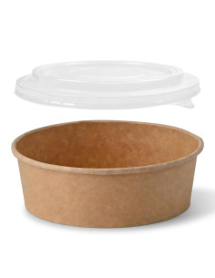 ✅ Pack Ensaladera de Papel Kraft 1.300 cc + TAPA - Envío Gratuito 24h.