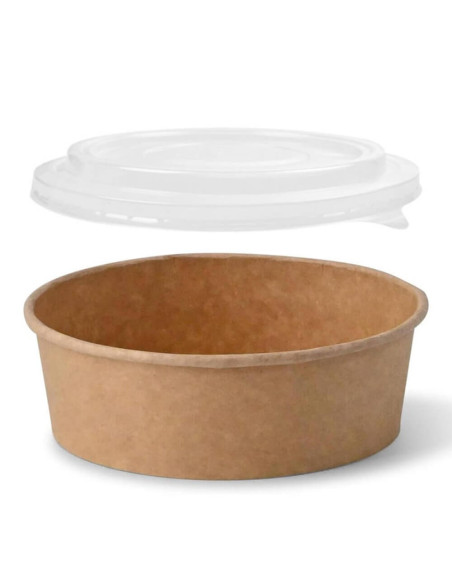 ✅ Pack Ensaladera de Papel Kraft 1.300 cc + TAPA - Envío Gratuito 24h.