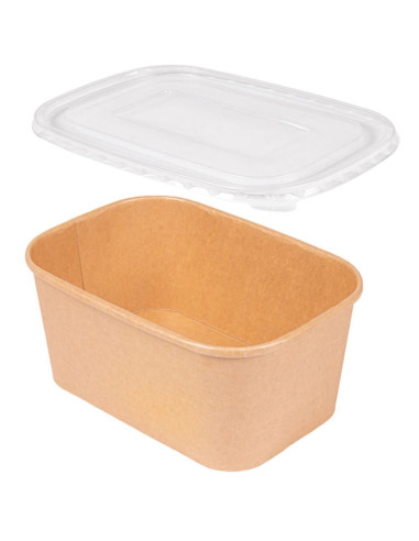 ▶️ Pack Envase Rectangular Papel Kraft 1.000 cc - Envío 24h.