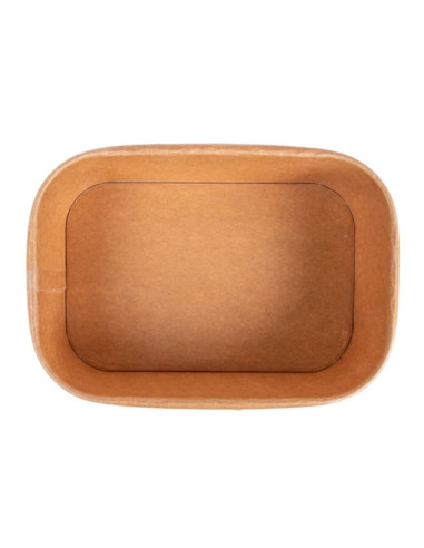 PACK ENVASE RECTANGULAR KRAFT 1.000 cc + TAPA (300 Uds.)