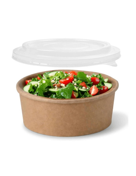 ✅ Pack Ensaladera de Papel Kraft 750 cc + TAPA - Envío Gratuito 24h.