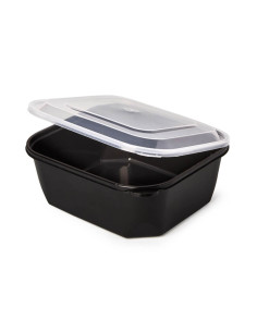 ▷ Recipiente de Plástico Preto 750 cc para Micro-ondas - Entrega em 24 h.