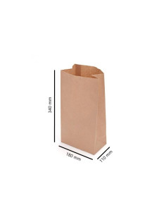 ▷ Bolsa de Papel Kraft Sin Asas Americana 18X10X34 cm - Envío 24h. 2