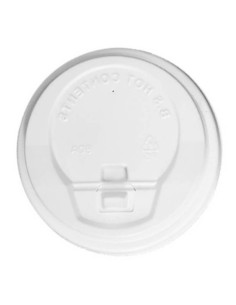 ▶️ Tapa Blanca con Cierre para Vasos 7 OZ  Ø 73 mm.