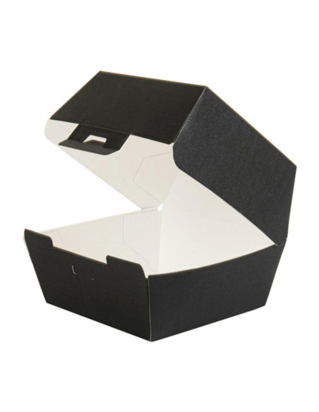 ▷ Caja hamburguesa cartón negra 13X12,5X9 cm. – Envío 24h.