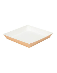 ▷ Bandeja de papel cuadrada 23x23x2,9 cm - Envío 24h.