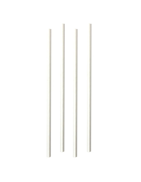 ▷ Canudo de Papel Biodegradável Branco 210X12 mm - Envio 24h