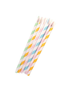 ▷ Canudos de Papel com Colher Multicolorida - Envio Gratuito 24h.