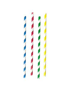 ▷ Pajita de Papel Multicolor 200x8mm - Envío Gratuito 24h.