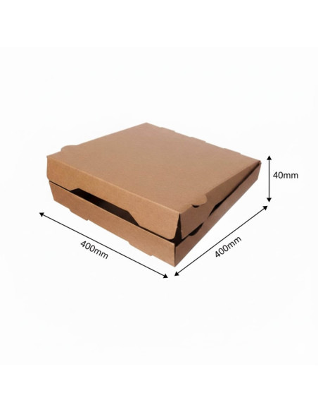 ? Cajas para Pizza Kraft 40x40x4 cm. | Envases para Pizzerías.