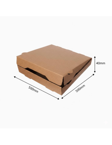 ? Cajas para Pizza Kraft 50x50x4 cm. | Envases para Pizzerías.