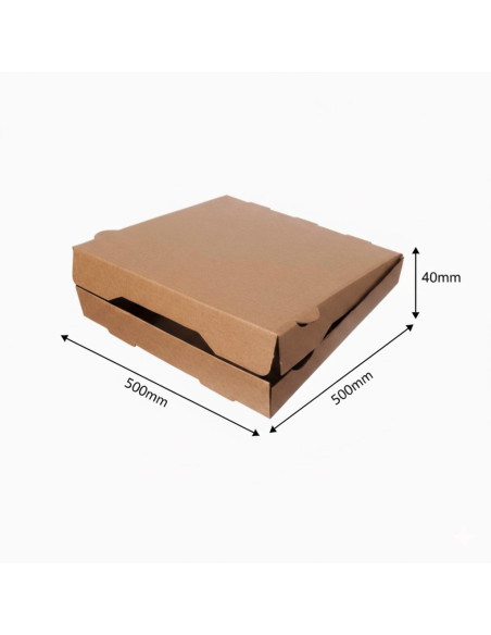 ▶️ Caixa para Pizza Kraft 500 X 500 X 40 mm
