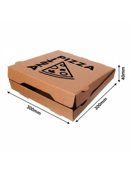 ▶️Caixa para pizza biodegradável Kraft 300x300x40mm