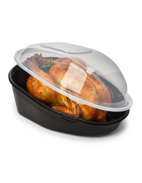 ▶︎ Embalagem para frango preto com tampa 242X181X112 mm. (90 Unidades)