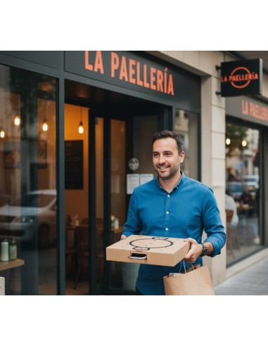 ✅ Caja Marrón para Transportar Paellas 40x40 cm - Envío Gratuito 24h.
