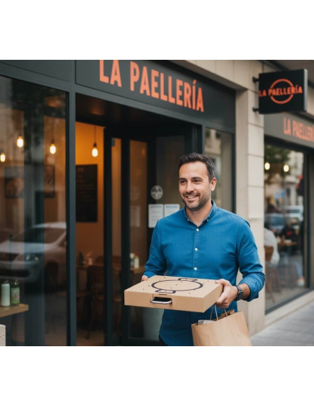 ✅ Caja Marrón para Transportar Paellas 40x40 cm - Envío Gratuito 24h.